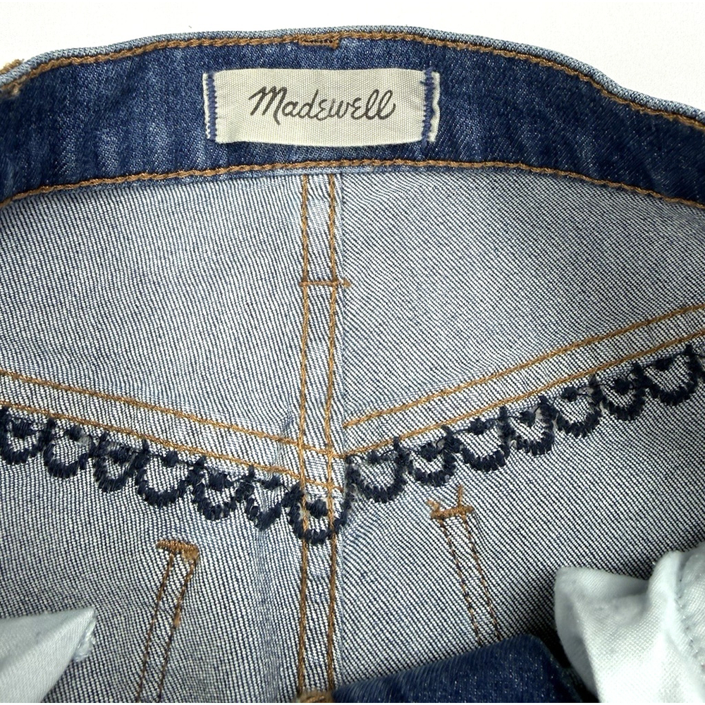 Madewell The High Rise Slim Boyjean 25 Floral Embroidery Beaded Edition Jeans - Picture 7 of 12